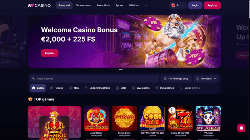 NV Casino Testbericht 2026 – Entdecken Sie die besten Online-Spiele